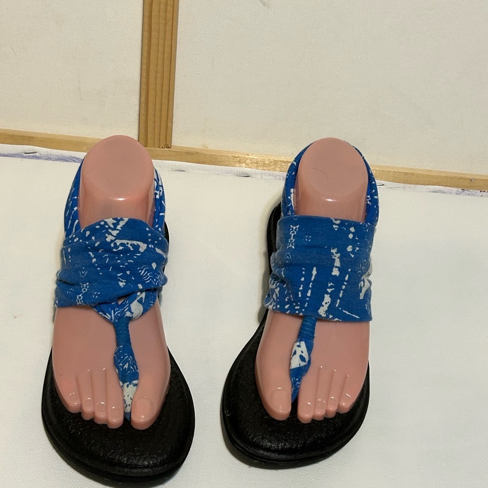 Blue and Black Sandals